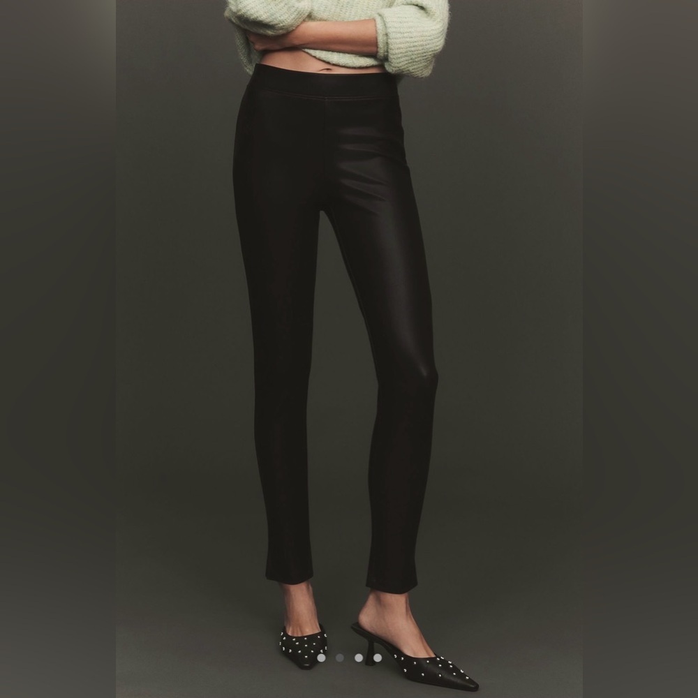 Sanctuary Faux Leather Leggings Black Pull On Anthropologie Size Large
